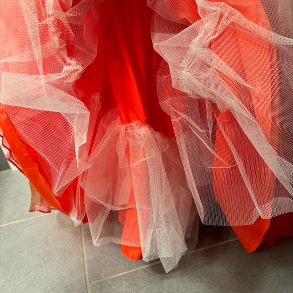 Tony Bowls Le Gala Floral Beaded Strapless Prom Pageant Ball Gown - Picture 11 of 16